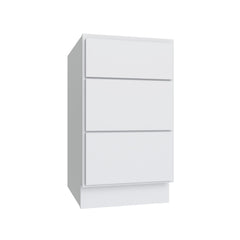 Kitchen Cabinet Distributors Shaker White Slab Drawer Base Cabinet - 15" W - Reduced Height