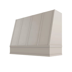 Kitchen Cabinet Distributors Shaker Sand Angled Hood with Strapping Flat Trim - 48" W x 36" H
