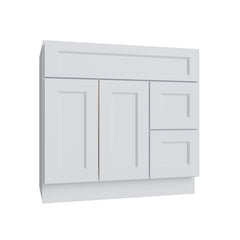 Kitchen Cabinet Distributors Brooklyn White Vanity Sink Base Right Drawer Stacking Cabinet - 36" W