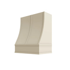 Kitchen Cabinet Distributors Brooklyn Pearl Sloped Hood with Strapping Flat Trim - 30" W x 48" H