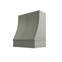 Kitchen Cabinet Distributors Shaker Moss Sloped Hood with Strapping Flat Trim - 30" W x 36" H