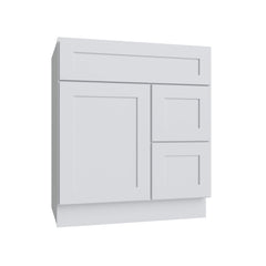 Kitchen Cabinet Distributors Shaker White 5PC Vanity Sink Base Drawer Right - 30"