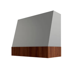 Kitchen Cabinet Distributors Brooklyn Gray Angled Hood with Walnut Band - 30" W x 36" H