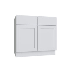 Kitchen Cabinet Distributors Shaker White Slab Double Door Standard Base Cabinet - 42" W