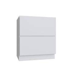 Kitchen Cabinet Distributors Shaker White Slab 2 Drawer Base Cabinet - 36" W