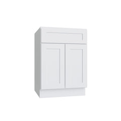 Kitchen Cabinet Distributors Shaker White 5PC Double Door Standard Base Cabinet - 24"W
