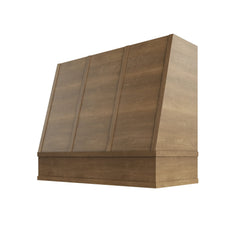 Kitchen Cabinet Distributors Brooklyn Fawn Angled Hood with Strapping Flat Trim - 42" W x 48" H
