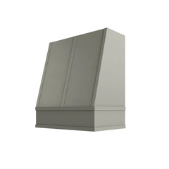 Kitchen Cabinet Distributors Shaker Moss Angled Hood with Strapping Flat Trim - 30" W x 30" H