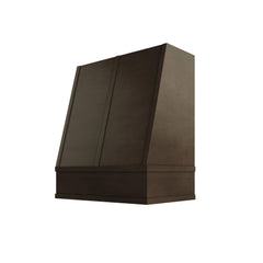 Kitchen Cabinet Distributors Brooklyn Slate Angled Hood with Strapping Flat Trim - 30" W x 48" H