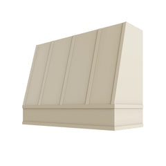 Kitchen Cabinet Distributors Brooklyn Pearl Angled Hood with Strapping Flat Trim - 48" W x 48" H