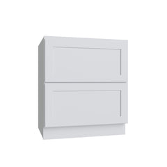 Kitchen Cabinet Distributors Shaker White 5PC Drawer Base Cabinet (Two Drawers) - 30"W