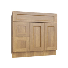 Kitchen Cabinet Distributors Brooklyn Fawn Vanity Sink Base Left Drawer Stacking Cabinet - 36" W