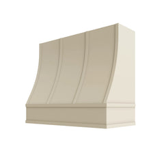 Kitchen Cabinet Distributors Brooklyn Pearl Sloped Hood with Strapping Flat Trim - 42" W x 30" H