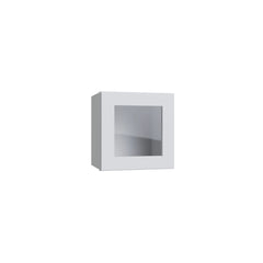 Kitchen Cabinet Distributors Shaker White 18" W x 15" Wall Stacking Cabinets with Glass