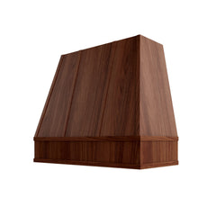 Kitchen Cabinet Distributors Oslo Classic Walnut Tapered Hood with Strapping Flat Trim - 36" W x 48" H
