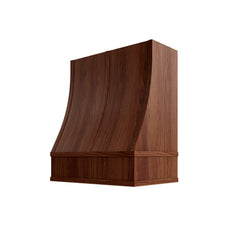 Kitchen Cabinet Distributors Oslo Classic Walnut Sloped Hood with Strapping Flat Trim - 30" W x 36" H