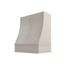 Kitchen Cabinet Distributors Shaker Sand Sloped Hood with Strapping Flat Trim - 30" W x 48" H