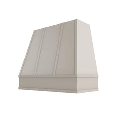 Kitchen Cabinet Distributors Shaker Sand Tapered Hood with Strapping Flat Trim - 36" W x 30" H