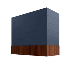 Kitchen Cabinet Distributors Brooklyn Midnight Box Hood with Shiplap Walnut Band - 36" W x 48" H