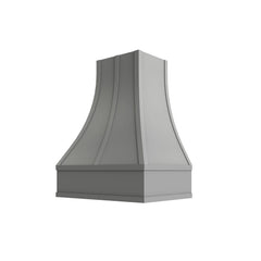 Kitchen Cabinet Distributors Brooklyn Gray Curved Hood with Strapping Flat Trim - 30" W x 30" H