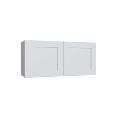 Kitchen Cabinet Distributors Shaker White Double Door Wall Cabinet - 36" W x 15" H