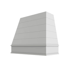 Kitchen Cabinet Distributors Shaker White Tapered with Shiplap Hood Block Trim - 42" W x 48" H