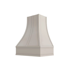 Kitchen Cabinet Distributors Shaker Sand Curved Hood with Strapping Flat Trim - 30" W x 48" H
