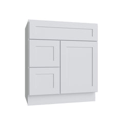 Kitchen Cabinet Distributors Shaker White 5PC Vanity Sink Base Drawer Left - 30"