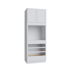 Kitchen Cabinet Distributors Shaker White Slab Oven Cabinet - 33" W x 90" H