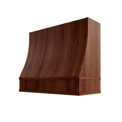 Kitchen Cabinet Distributors Oslo Classic Walnut Sloped Hood with Strapping Flat Trim - 36" W x 30" H