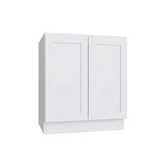 Kitchen Cabinet Distributors Shaker White Full Height Double Door Base Cabinet - 27" W