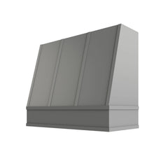 Kitchen Cabinet Distributors Brooklyn Gray Angled Hood with Strapping Flat Trim - 42" W x 48" H