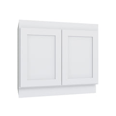 Kitchen Cabinet Distributors Shaker White Sink Base Cabinet - 30" W x 32.5" H x 24" D - ADA Accessible