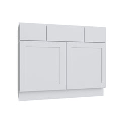 Kitchen Cabinet Distributors Shaker White Slab Vanity Sink Base - 36" W x 34.5" H x 21" D