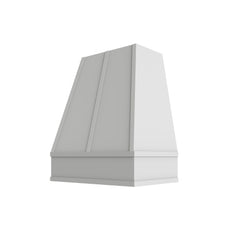 Kitchen Cabinet Distributors Essential White Tapered Hood with Strapping Flat Trim - 30" W x 36" H