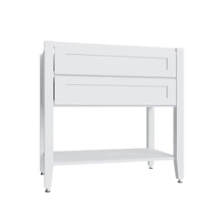 Kitchen Cabinet Distributors Shaker White Open Shelf Vanity Sink Base - 36" W x 21" D