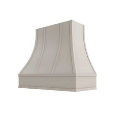 Kitchen Cabinet Distributors Shaker Sand Curved Hood with Strapping Flat Trim - 42" W x 30" H