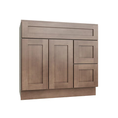 Kitchen Cabinet Distributors Shaker Kodiak Vanity Sink Base Right Drawer Stacking Cabinet - 36" W