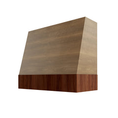 Kitchen Cabinet Distributors Brooklyn Fawn Angled Hood with Walnut Band - 48" W x 30" H