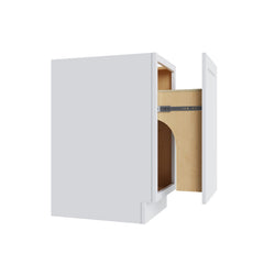 Kitchen Cabinet Distributors Shaker White Trash Can Base w/ Full Height Door - 18" W