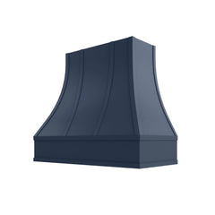 Kitchen Cabinet Distributors Brooklyn Midnight Curved Hood with Strapping Flat Trim - 42" W x 48" H