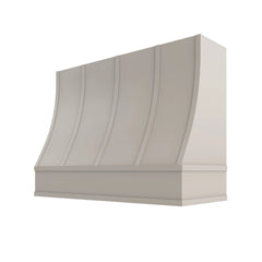 Kitchen Cabinet Distributors Shaker Sand Sloped Hood with Strapping Flat Trim - 48" W x 48" H