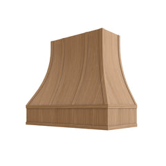 Kitchen Cabinet Distributors Oslo Oak Curved Hood with Strapping Flat Trim - 42" W x 30" H