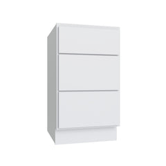 Kitchen Cabinet Distributors Shaker White Slab Vanity Drawer Base - 15" W x 32.5" H x 21" D - Reduced Height