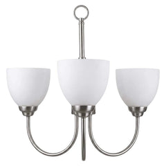 Laredo 3-Light Chandelier - NK  White Glass