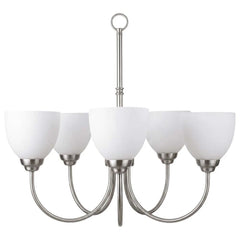 Laredo 5-Light Chandelier - NK  White Glass