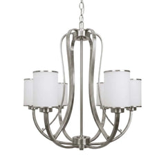 Lexington 6-Light White Glass Chandelier - NK