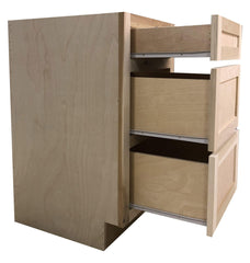 18 in Drawer Base Vanity Cabinet in Unfinished Poplar or Shaker Style or 3 Drawer