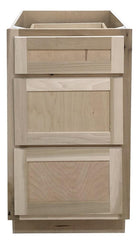 18 in Drawer Base Vanity Cabinet in Unfinished Poplar or Shaker Style or 3 Drawer