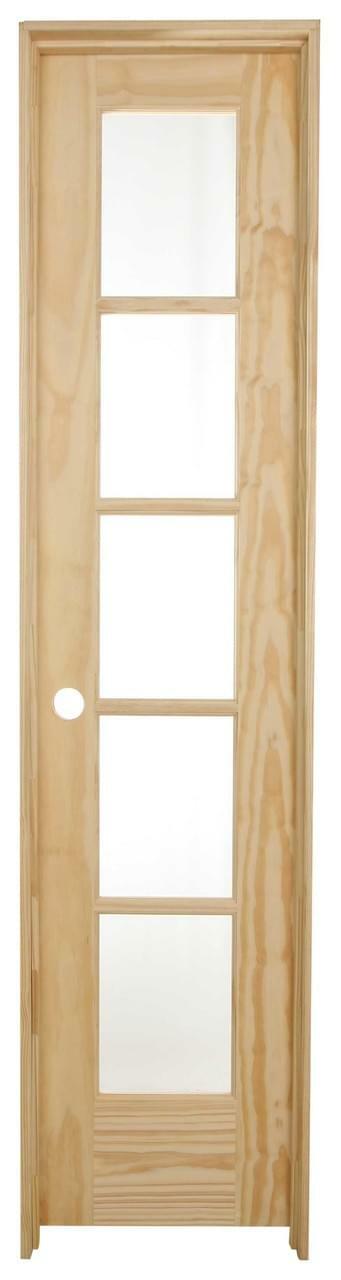 18 in x 80 in 5 Lite Pine Prehung Interior Door